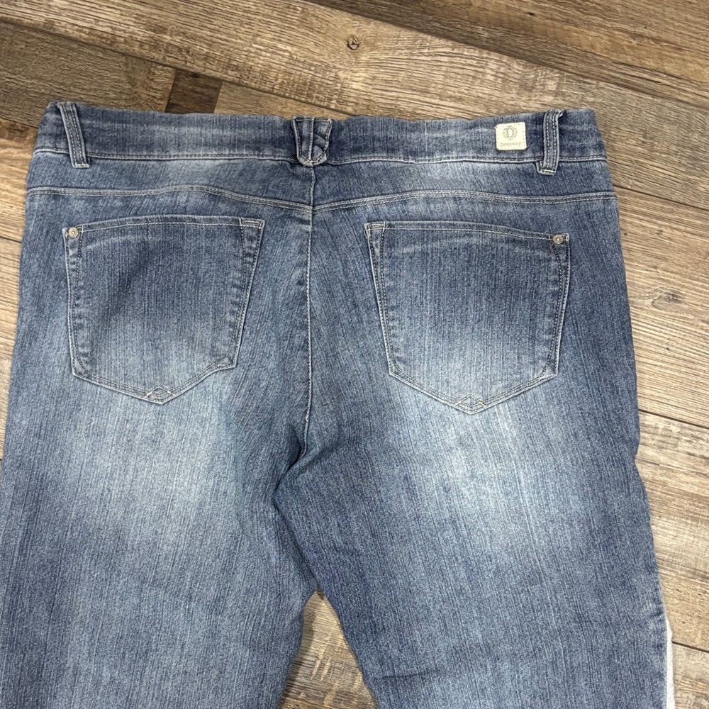 Democracy Blue Patchwork Ankle Jeans - image 5